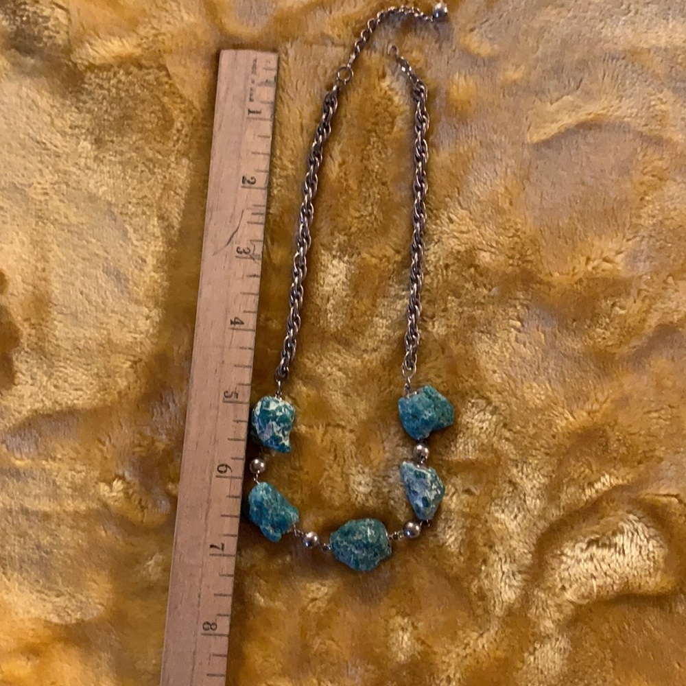 Blue and silver vintage rock necklace - Picture 4 of 4